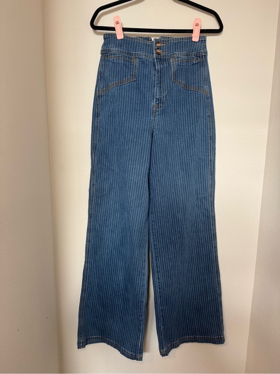 House of Harlow 1960 Denim - House of Harlow 1960 High-Waisted Wide-Leg "Wabash" Stripe Jeans